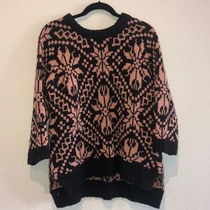 H&M Chunky Knit Sweater w Light Pink Detail
